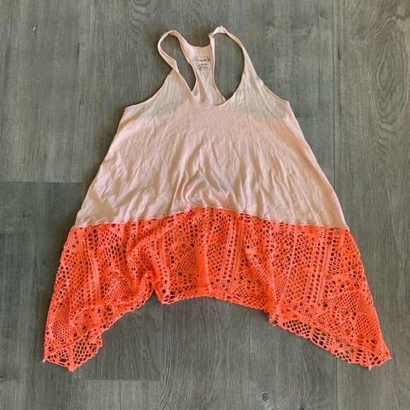 Free People Pink Long Shirt Top Blouse XS. M - Picture 3 of 8